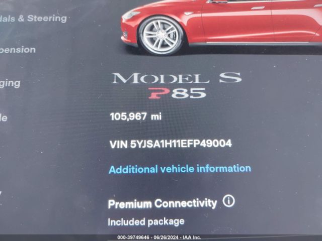 5YJSA1H11EFP49004 Tesla Model S P85