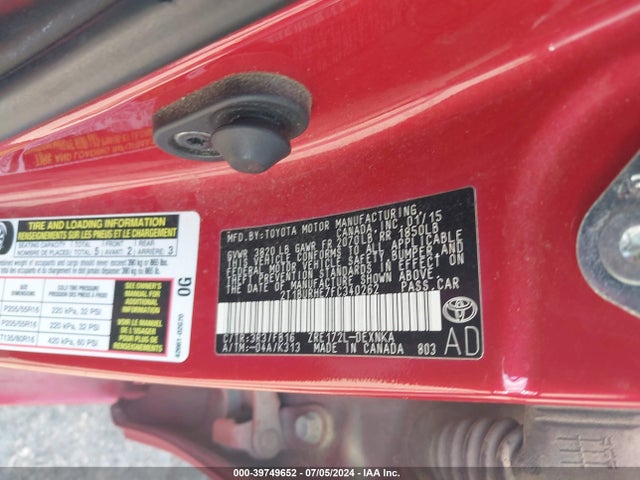 Toyota COROLLA LE 2015 2T1BURHE7FC340262 Image 9
