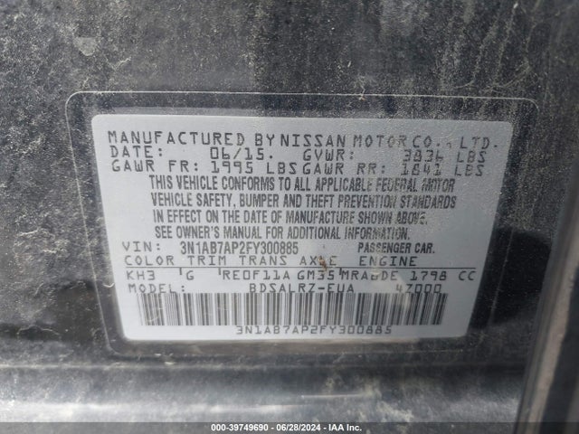 Nissan SENTRA SR 2015 3N1AB7AP2FY300885 Image 9