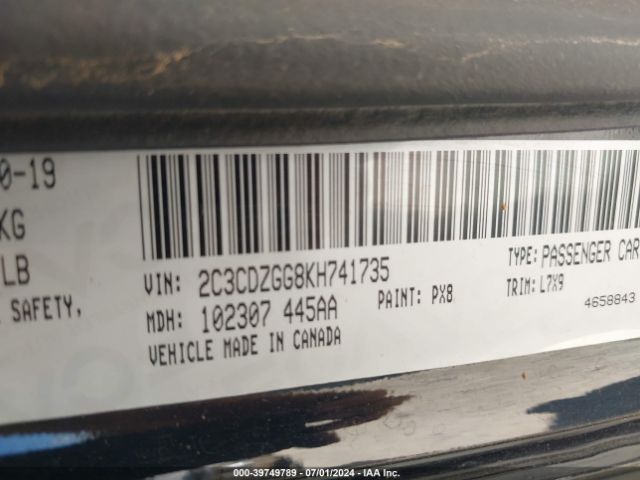 2C3CDZGG8KH741735 Dodge Challenger Sxt Awd
