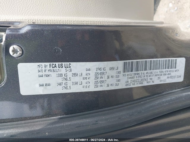 Dodge Grand Caravan Sxt 2018 2C4RDGCG1JR327415 Image 9
