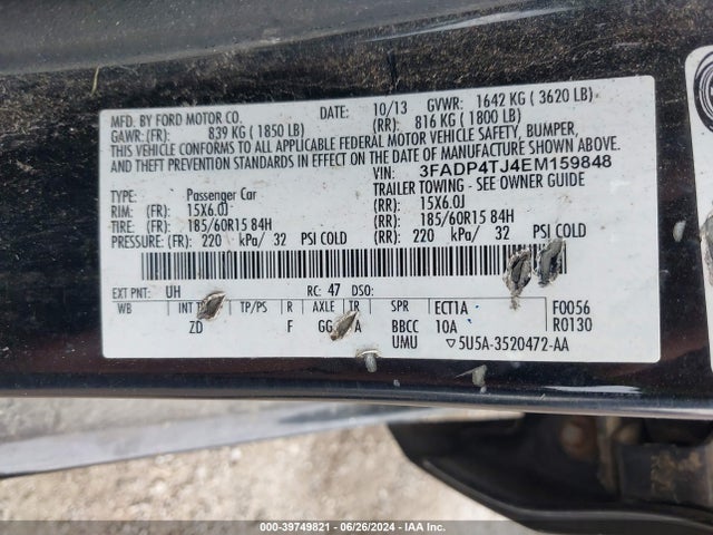 Ford FIESTA S 2014 3FADP4TJ4EM159848 Image 9