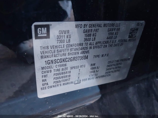 Chevrolet Suburban Ls 2016 1GNSCGKC2GR373604 Image 9