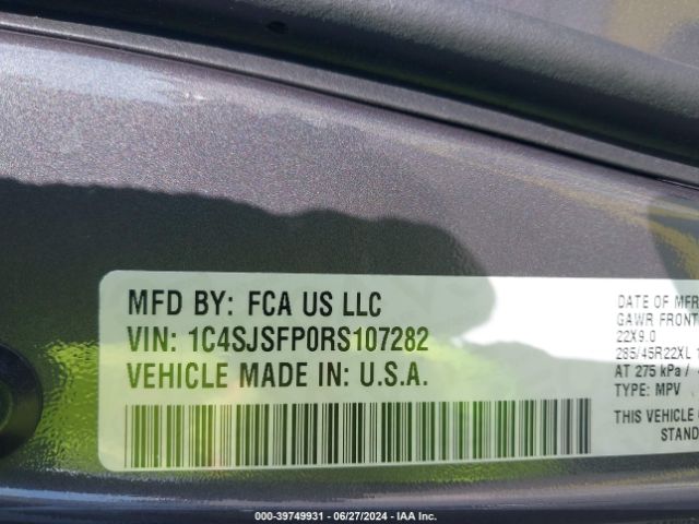 1C4SJSFP0RS107282 Jeep Grand Wagoneer L Series Ii 4x4