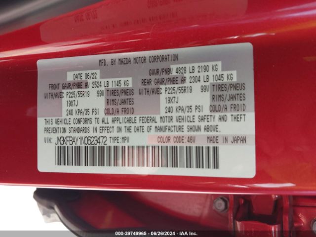 JM3KFBAY1N0623472 Mazda Cx-5 2.5 Turbo