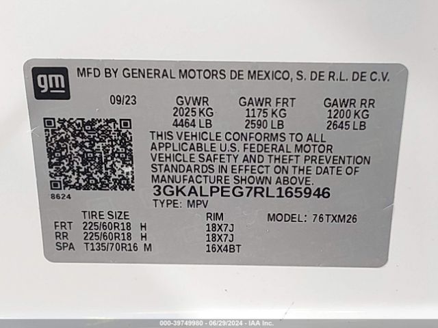 3GKALPEG7RL165946 GMC Terrain Fwd Slt