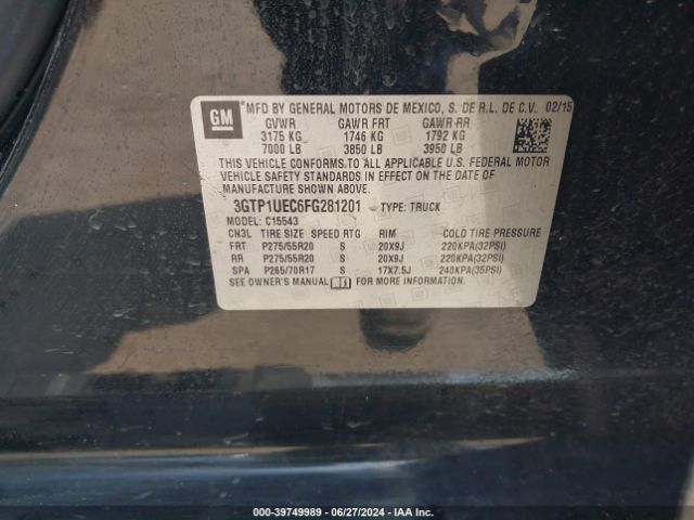 3GTP1UEC6FG281201 GMC Sierra 1500 Sle