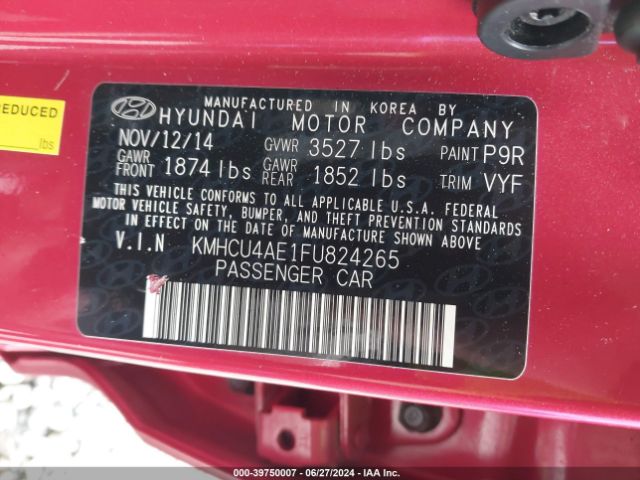 KMHCU4AE1FU824265 Hyundai ACCENT GLS