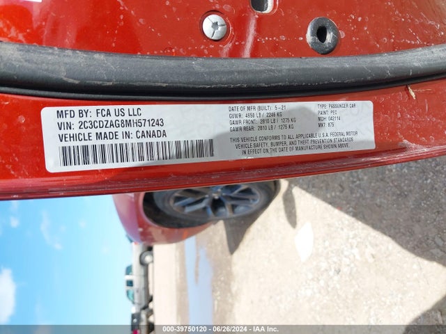 Dodge Challenger Sxt 2021 2C3CDZAG8MH571243 Image 9