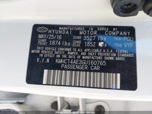 Hyundai ACCENT SE 2016 KMHCT4AE3GU160765 Image 9