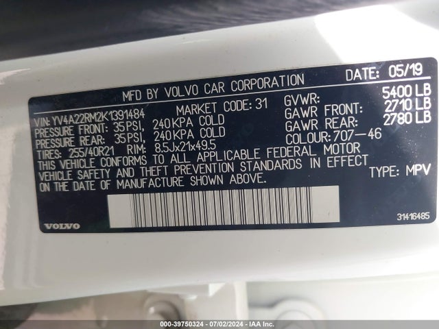 Volvo Xc60 T6 R-design 2019 YV4A22RM2K1391484 Image 9