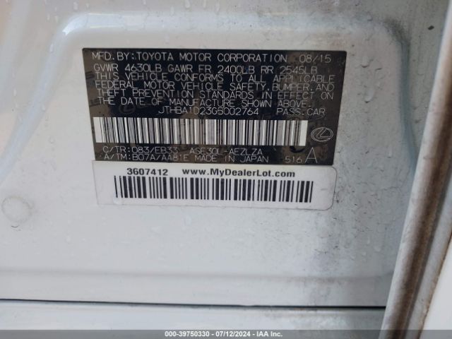 JTHBA1D23G5002764 Lexus IS 200T
