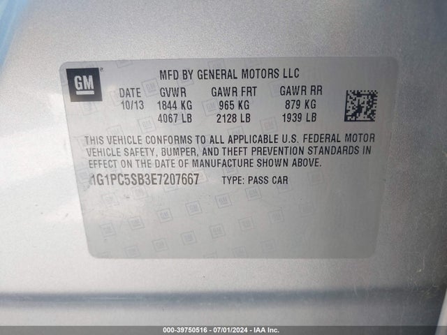 Chevrolet Cruze 1lt Auto 2014 1G1PC5SB3E7207667 Image 9