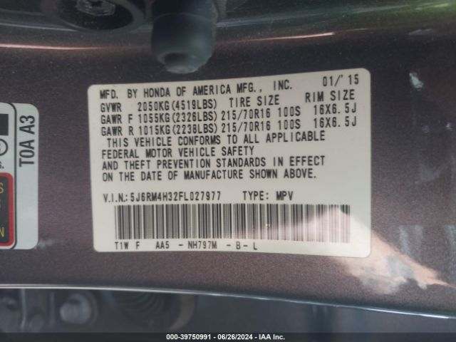 5J6RM4H32FL027977 Honda CR-V LX