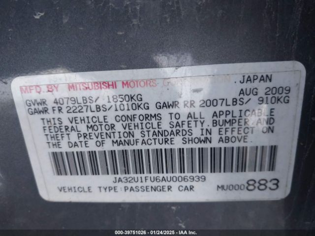 2010 MITSUBISHI LANCER JA32U1FU6AU006939 Photo 8