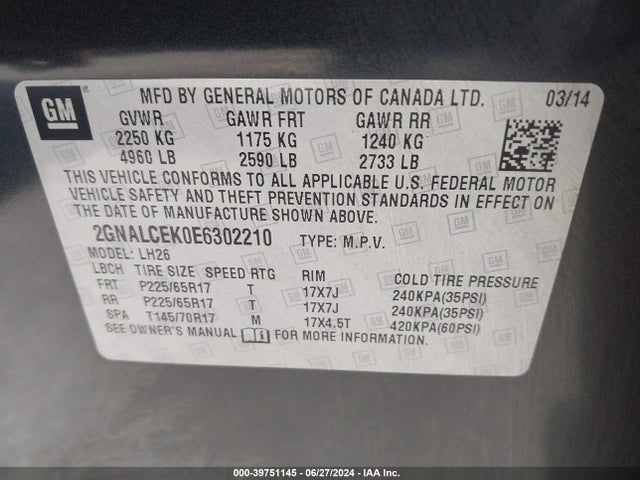 Chevrolet Equinox 2lt 2014 2GNALCEK0E6302210 Image 9