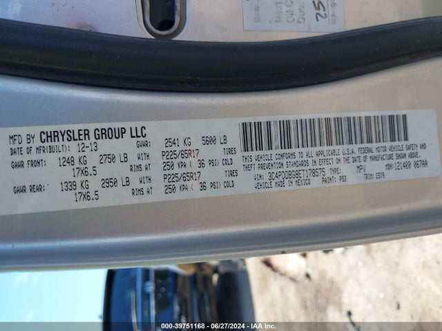 3C4PDDBG8ET178575 Dodge Journey Sxt