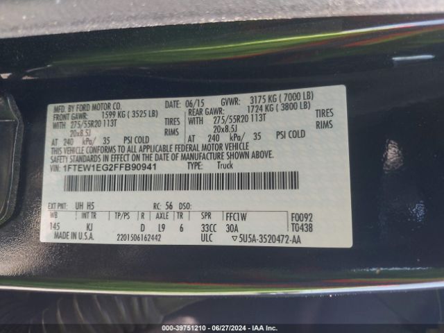 1FTEW1EG2FFB90941 Ford F-150 King Ranch