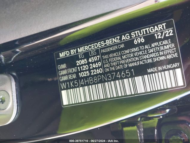 W1K5J4HB8PN374651 Mercedes-Benz Cla 250 Coupe 4matic