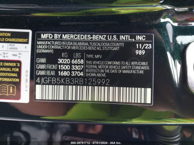 4JGFB5KB3RB125992 Mercedes-Benz Gle 450 4matic