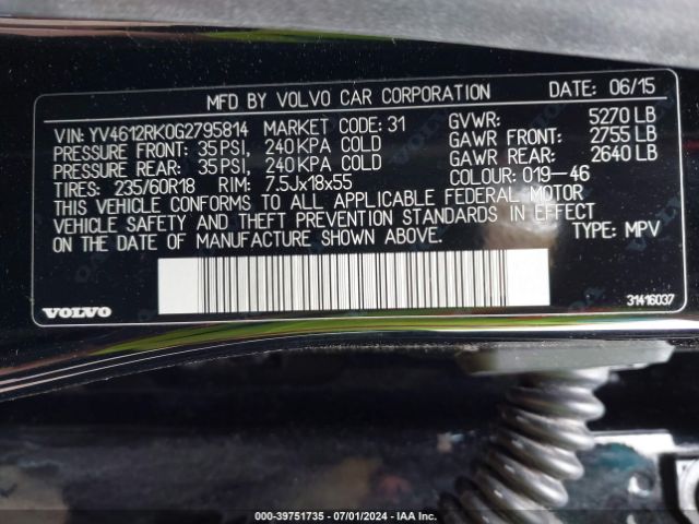 YV4612RK0G2795814 Volvo Xc60 T5 Premier