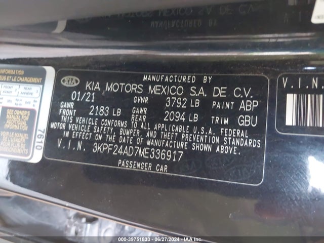 KIA mpi nu 2021 3KPF24AD7ME336917 Image 25