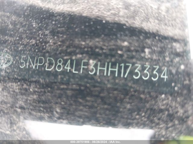 5NPD84LF3HH173334 Hyundai ELANTRA SE