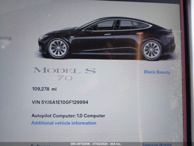 5YJSA1E10GF129994 Tesla MODEL S