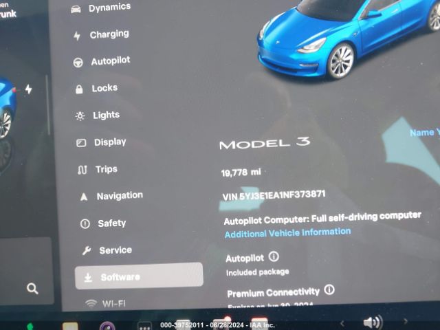 5YJ3E1EA1NF373871 Tesla Model 3 Rear-wheel Drive