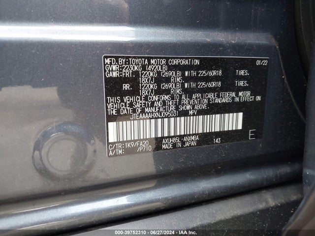 Toyota VENZA LE 2022 JTEAAAAHXNJ095031 Image 9