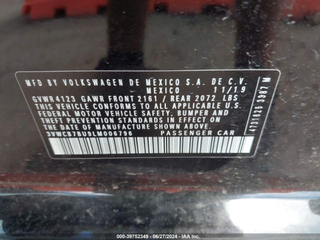 3VWCB7BU9LM006796 Volkswagen Jetta