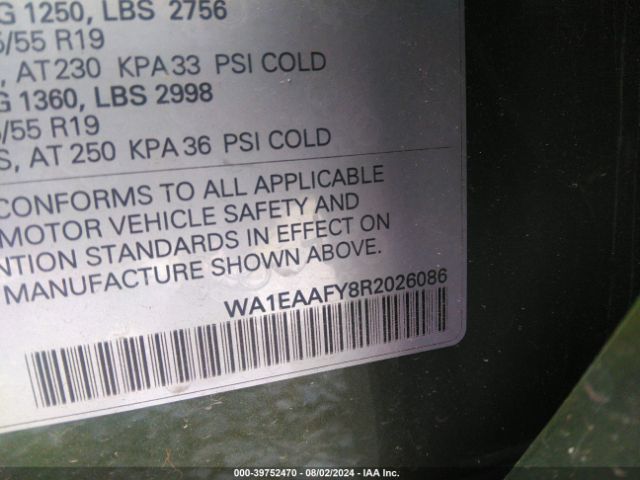 WA1EAAFY8R2026086 Audi Q5 Premium Plus 45 Tfsi S Line Quattro
