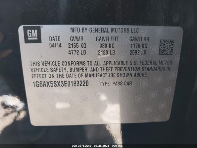 1G6AX5SX3E0183220 Cadillac CTS LUXURY