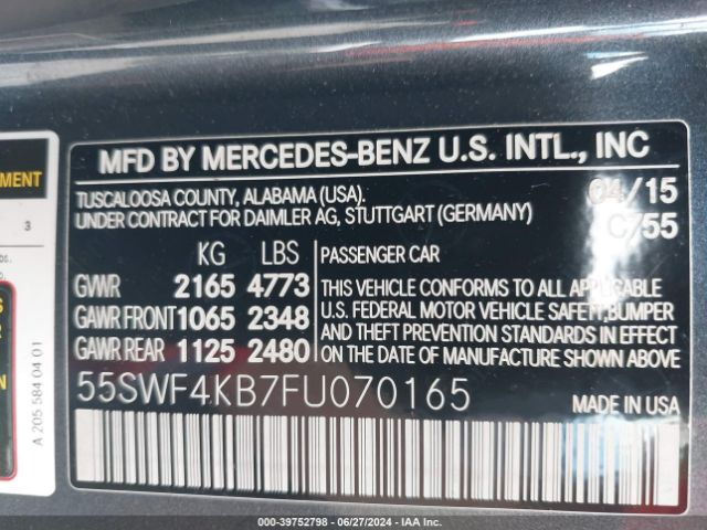 55SWF4KB7FU070165 Mercedes-Benz C 300 4matic/luxury 4matic/sport 4matic