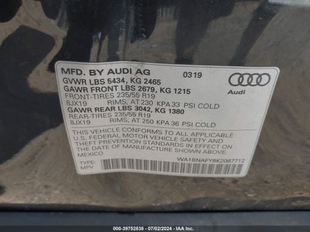 WA1BNAFY8K2087712 Audi Q5 45 Premium