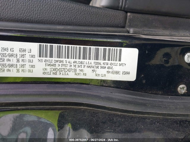 Dodge DURANGO LIMITED 2014 1C4RDHDG7EC437159 Image 9
