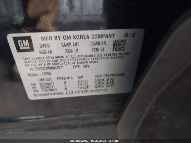 Chevrolet Trailblazer Awd Ls 2021 KL79MNSLXMB053571 Image 9