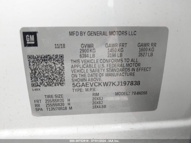 Buick Enclave Awd Avenir 2019 5GAEVCKW7KJ197838 Image 9