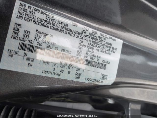1FADP3K25EL203684 Ford FOCUS SE