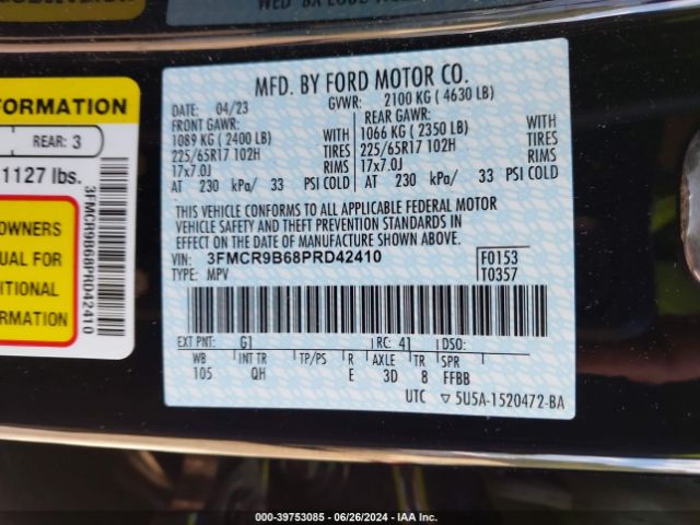 3FMCR9B68PRD42410 Ford Bronco Sport Big Bend