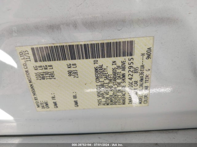 Nissan Maxima 3.5 Platinum 2016 1N4AA6AP1GC422955 Image 9