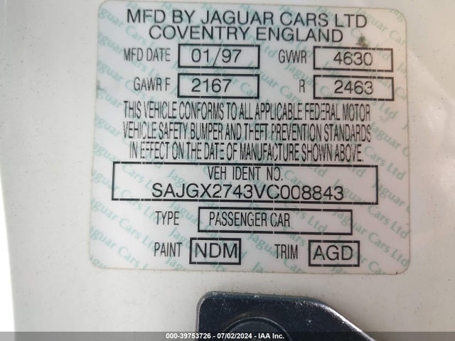 1997 JAGUAR XK8 SAJGX2743VC008843 Photo 8