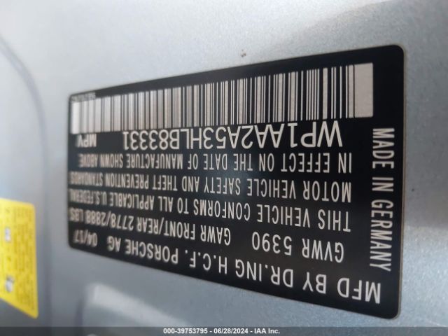 WP1AA2A53HLB83331 Porsche Macan