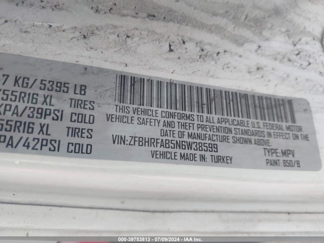 ZFBHRFAB5N6W38599 RAM Promaster City Cargo Van