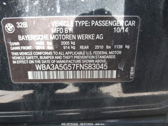 WBA3A5G57FNS83045 BMW 328I