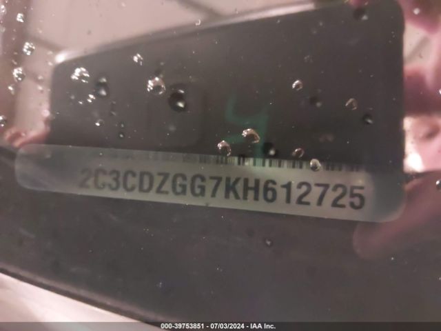 2C3CDZGG7KH612725 Dodge Challenger Sxt Awd