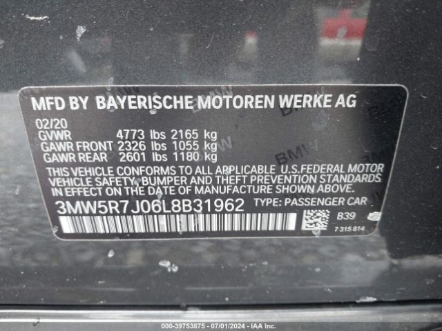 3MW5R7J06L8B31962 BMW 3 Series 330i Xdrive