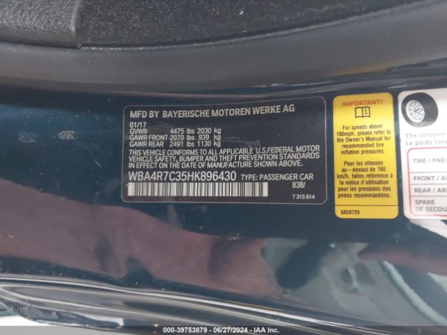 WBA4R7C35HK896430 BMW 430I