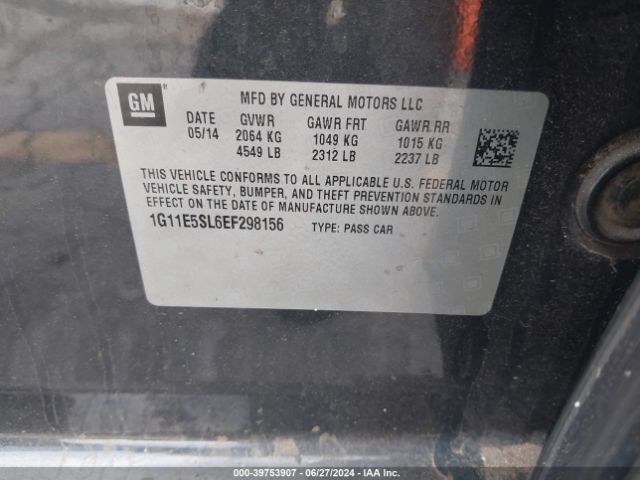 1G11E5SL6EF298156 Chevrolet MALIBU 2LT