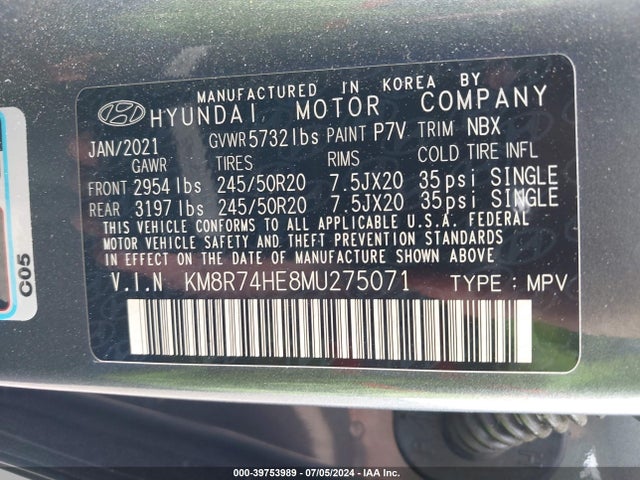 Hyundai Palisade Calligraphy 2021 KM8R74HE8MU275071 Image 9
